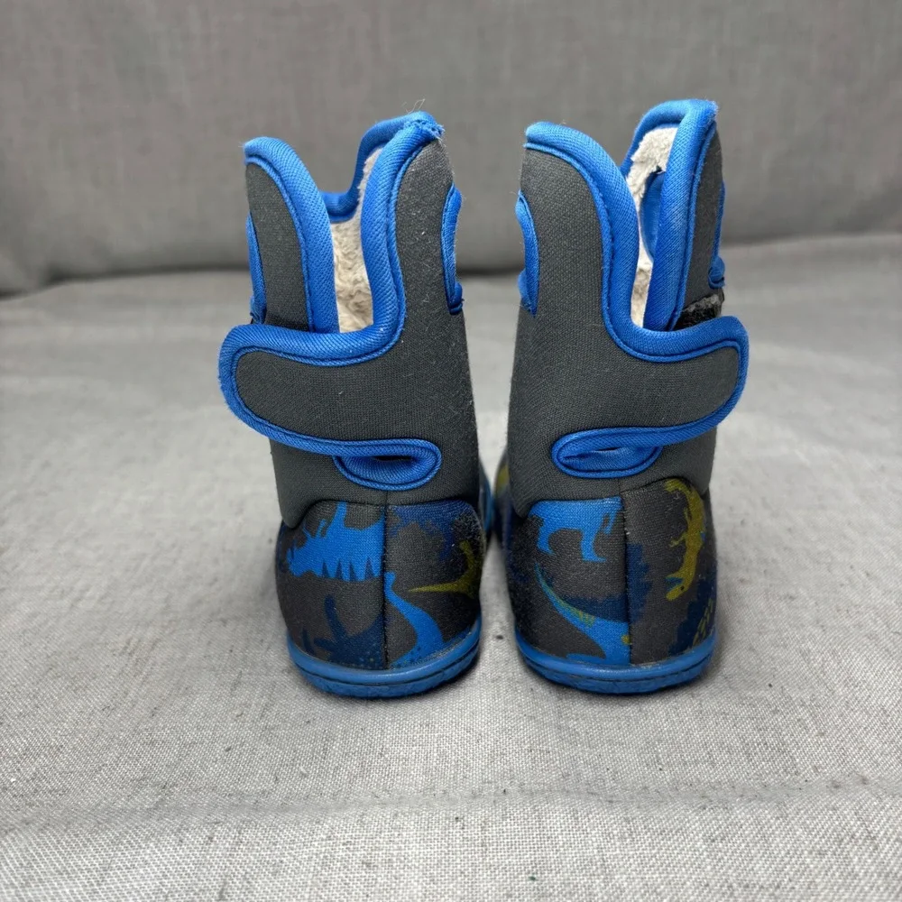 Bogs Baby Dinosaur Waterproof Insulated Snow Boots Blue Black Toddler Size 5